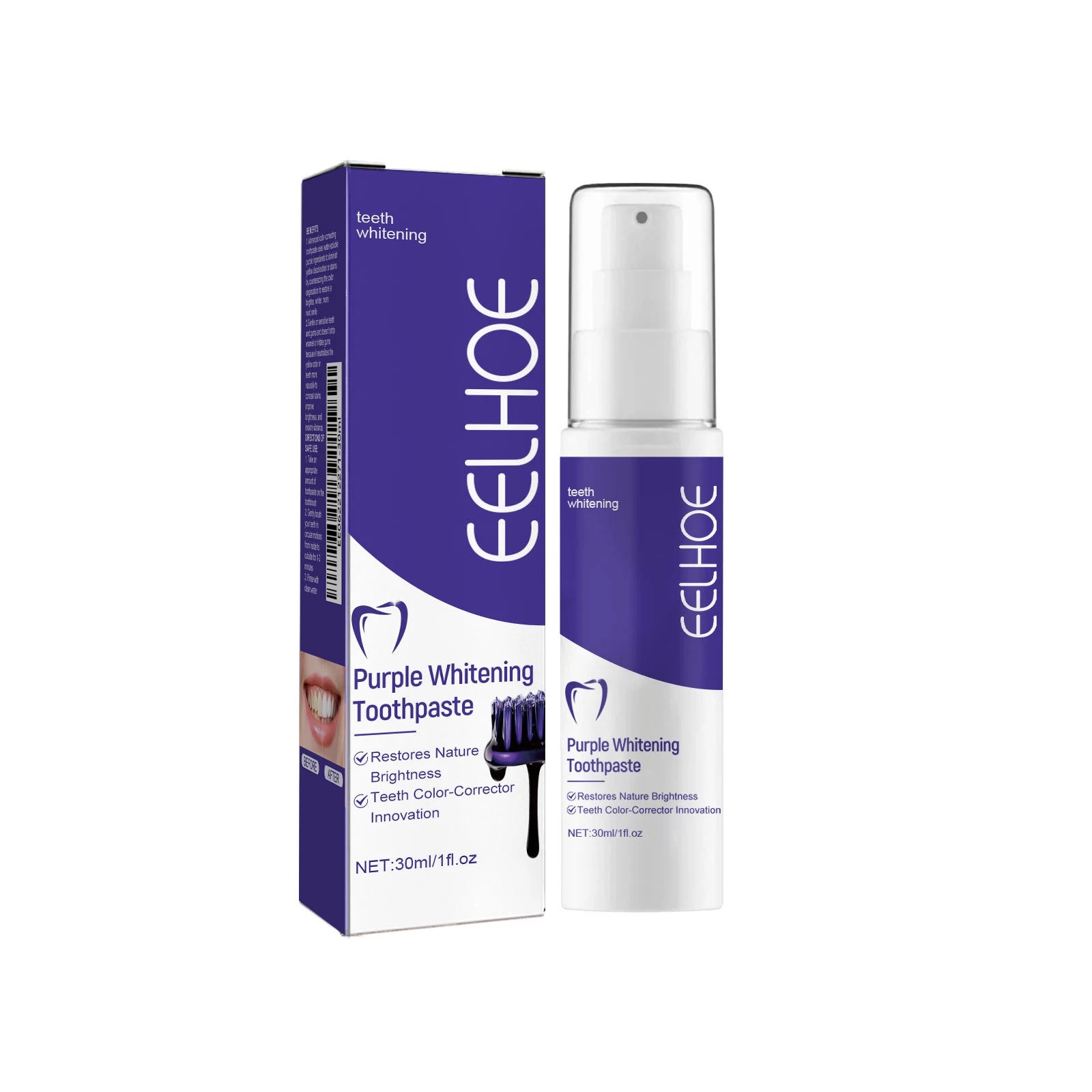 Purple Whitening Toothpaste Effectively Removing Dental Plaques and Yellow Stains Inhibit Bacteria Growth Oral Care Toothpaste