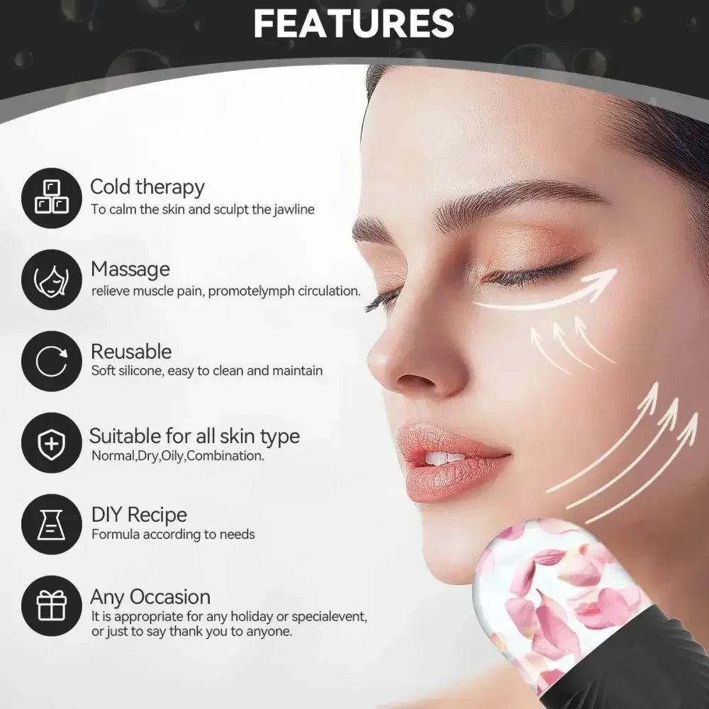 Ice Roller For Face And Eye Face Massage Silicone Ice Mold For Face Beauty Puffiness Relief Facial Massager Skin Care Tools