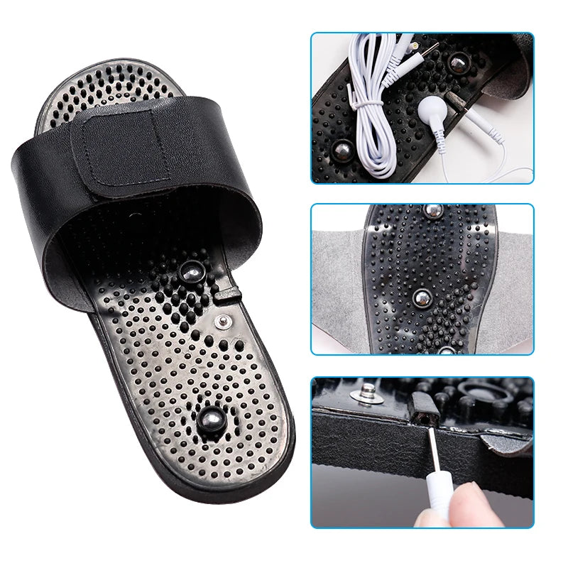 Electric Tens Therapy Massager Slippers For EMS Pulse Physiotherapy Stimulator Magnet Foot Pain Relief Blood Circulation Machine
