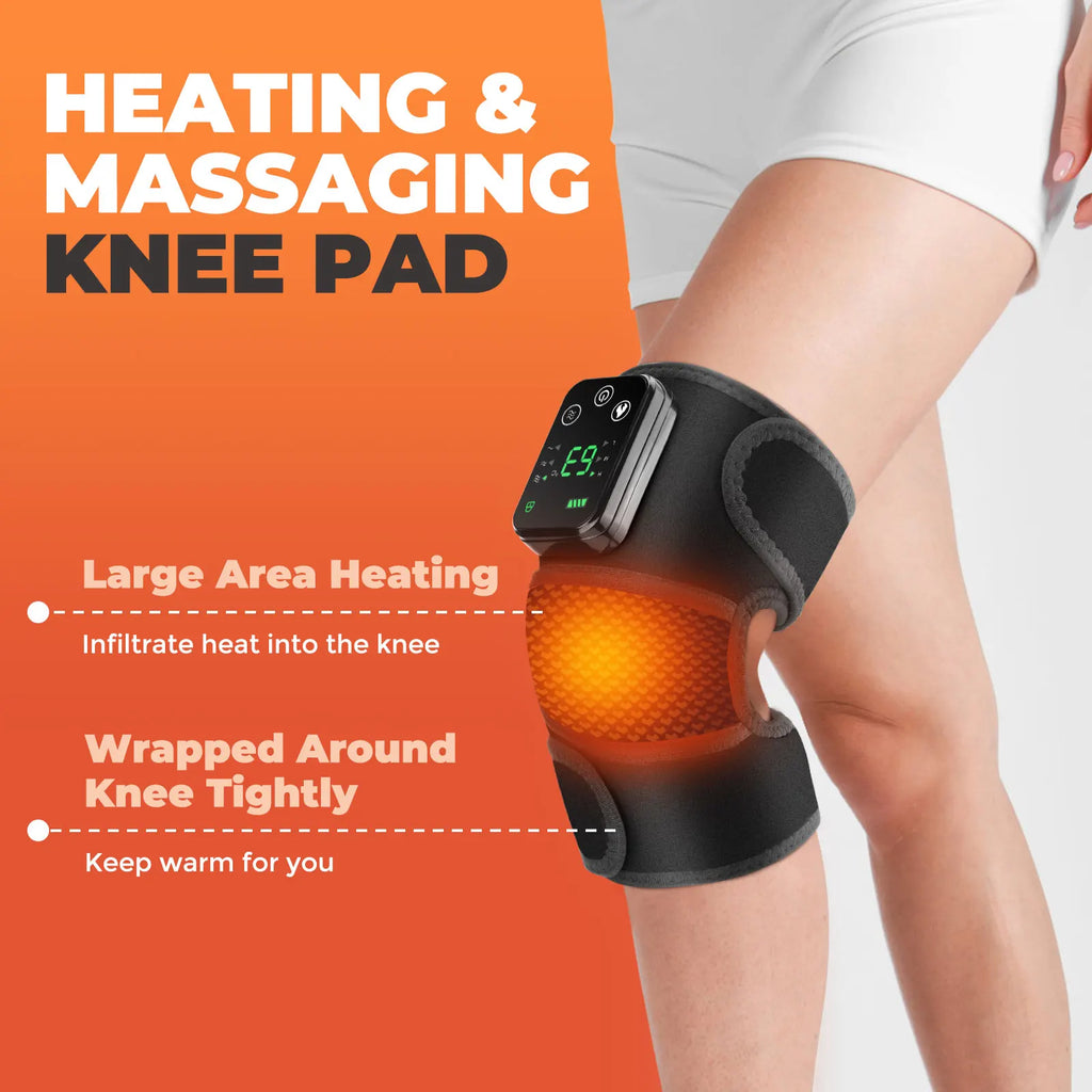Electric Heated Vibration Knee Massage Pad 3 in 1 Massager for Shoulder Elbow Hot Compress Thermal Joint Brace Muscle Relaxation