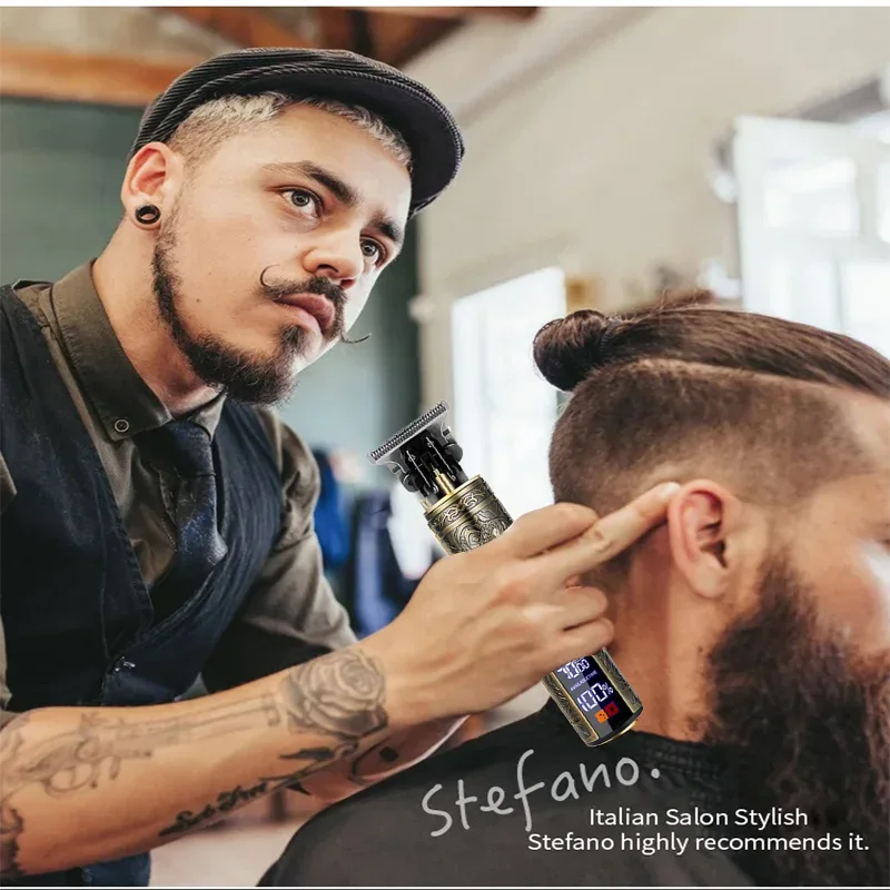 Portable Hairdressing Clipper USB Fast Charging Approaching Zero Gapped Cutting Shaver Man Electric Grooming Kit